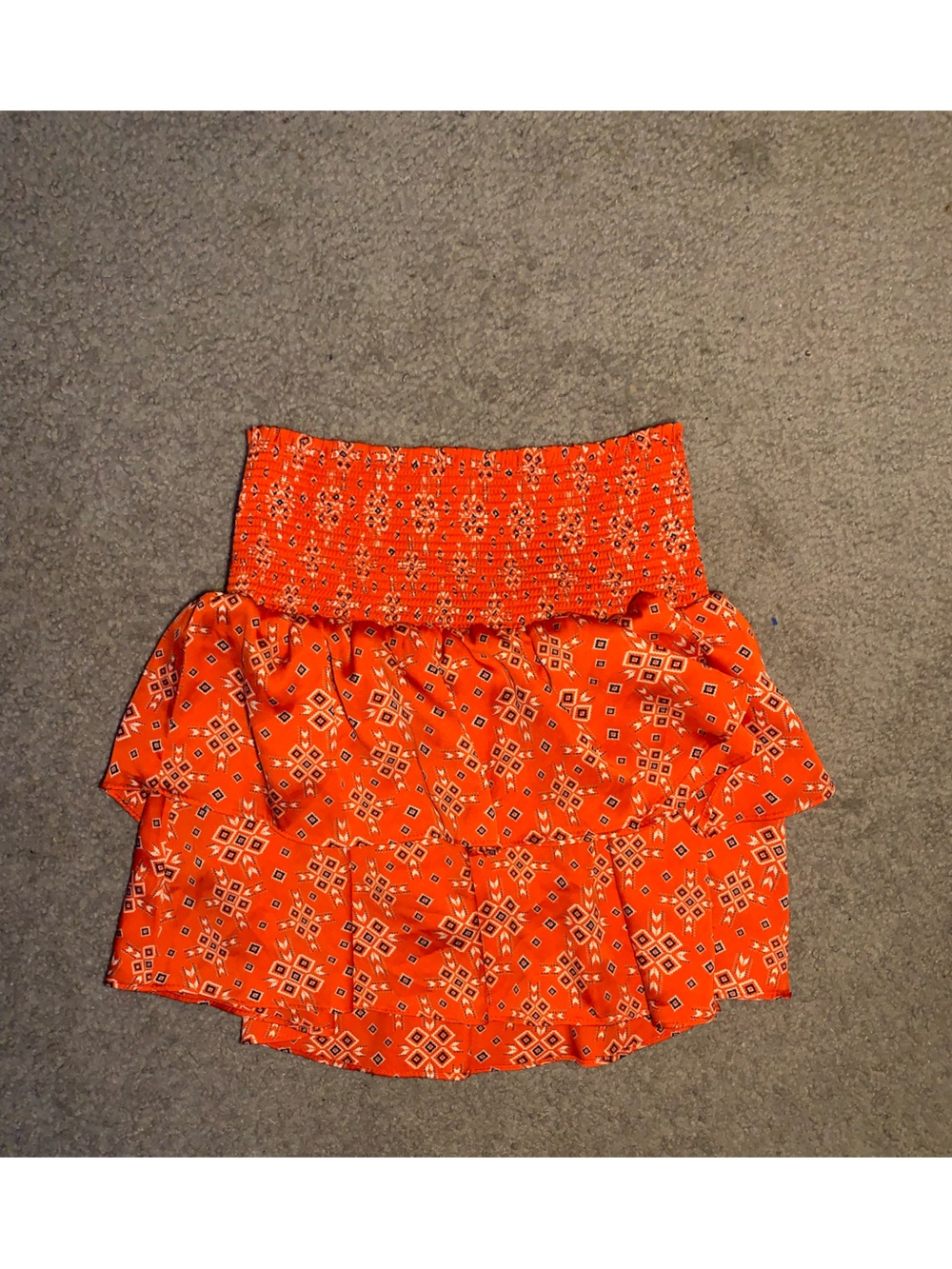 Forever 21 Red Smocked Printed Top